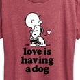 thumbnail image 3 of Peanuts - Love is Having a Dog - Women's Short Sleeve Graphic T-Shirt, 3 of 6