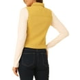 thumbnail image 3 of Chaleco sin mangas de mezclilla lavado para mujer INSPIRE CHIC con botones y bolsillos amarillo S, 3 of 6