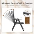 thumbnail image 5 of Summit Living 2-Piece Outdoor Patio Folding Sling Adjustable High Back Chairs Camping Portable Garden Beach, Gray, 5 of 6