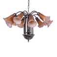 thumbnail image 5 of Meyda Tiffany 17959 Amber/Purple Tiffany Pond Lily 12 Light 24" Wide Chandelier -, 5 of 6