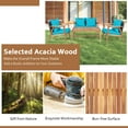 thumbnail image 6 of Gymax 4PCS Patio Conversation Set Wood Frame Furniture Set w/ Turquoise Cushions, 6 of 9