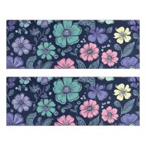 Kitchen Rugs Sets Of 2,Pioneer Flower Floral Print Pattern Anti Fatigue Kitchen Mat Rugs Non Slip Washable,Decorative Kitchen Floor Mats for Kitchen,Sink,Laundry,17"X47"