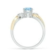 thumbnail image 4 of ANGARA Natural Aquamarine and Diamond Twisted Vine Engagement Ring in 14K White & Yellow Gold for Women (Size-6mm) | March Birthstone, Anniversary, Jewelry Gift for Women | Natural Aquamarine Ring, 4 of 9