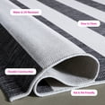 thumbnail image 5 of SAFAVIEH Courtyard Earl Striped Indoor/Outdoor Area Rug, Ivory/Black, 5'3" x 7'7", 5 of 13