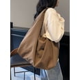 thumbnail image 3 of Deago Tote Bag for Women Large Nylon Slouchy Hobo Bag Crescent Shoulder Bag Vintage Casual Travel Gym Shopper Pleated Handbag (Coffee), 3 of 8