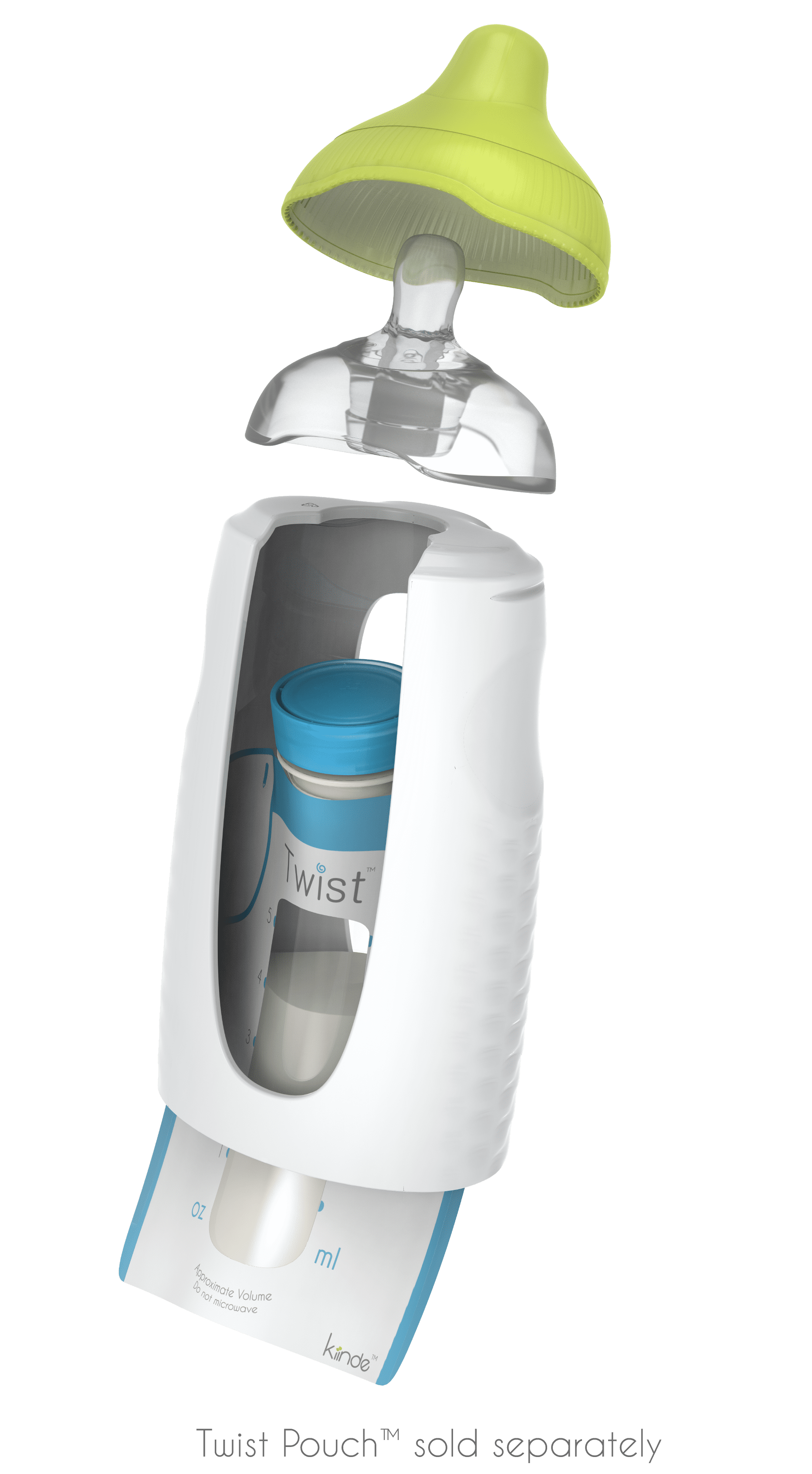 Kiinde Squeeze Natural Feeding Baby Bottle for Kiinde Twist Pouches