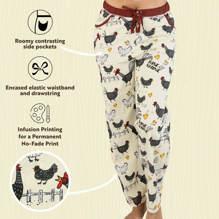 Lazy One Pajamas for Women, Cute Pajama Pants and Top Separates, Rise &  Shine, Chicken, Chicks, Animals, Farm