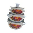 thumbnail image 4 of Lipstore 3 Pieces Enamel Stockpot with Lid Stew Bean Simmer Pot for Restaurant Dining D, 4 of 8