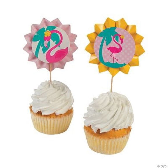 1St Flamingo Fan Picks (25Pc) - Party Supplies - 25 Pieces