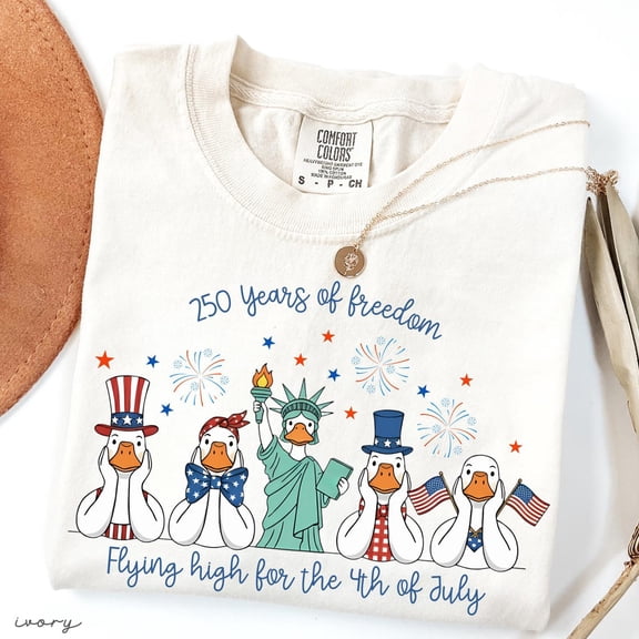 Funny Patriotic Goose T-Shirt – USA 1776–2026 Graphic Tee, 250 Years of Freedom Comfort Colors Shirt