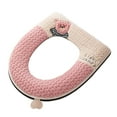 thumbnail image 2 of YgkuHd Toilet Seat Cover, Zipper Model Toilet Seat Household Embroidery Sitting Washer Toilet Seat Cover Cute Washer Universal Toilet Seat Washable D Shapetoilet Seat Cushion (Pink), 2 of 6