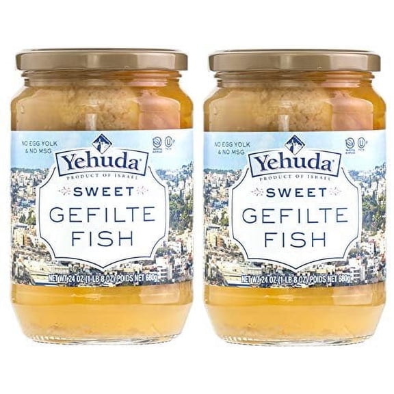 Yehuda Sweet Gefilte Fish, 24oz 2 Pack Kosher for Passover