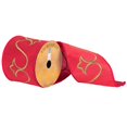 thumbnail image 1 of Vickerman Q172181 4 in. x 10 Yard Red & Green Embroidery Vine Wired Ribbon, 1 of 1