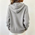 thumbnail image 5 of Sahpxhe Cardigan Sweaters for Women Hooded Long Sleeve Loose Fit Button down Sweater Coat Fall Casual Warm Knit Outerwear Gray L, 5 of 6