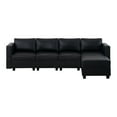 thumbnail image 6 of Naomi Home Sarah Contemporary DIY Sofa Collection-Color:Black,Fabric:Air Leather,Style:4 Piece Modular Sectional with Ottoman, 6 of 13