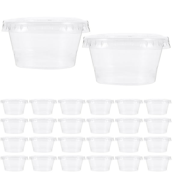 100 Pcs Takeaway Sauce Cup Disposable Container Food Containers with Lids Plastic Condiment