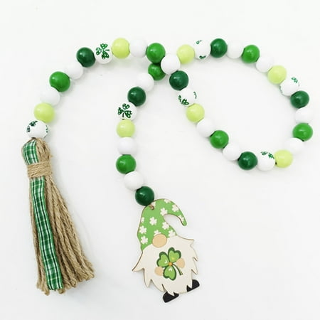 

DYWADE Household Tool Irish Festival Wood Beads St. S Day Tassel Beads Pendant Party Diy Wood Beads Beaded Trim Clear Garland Chandelier Octagon Beads Chain