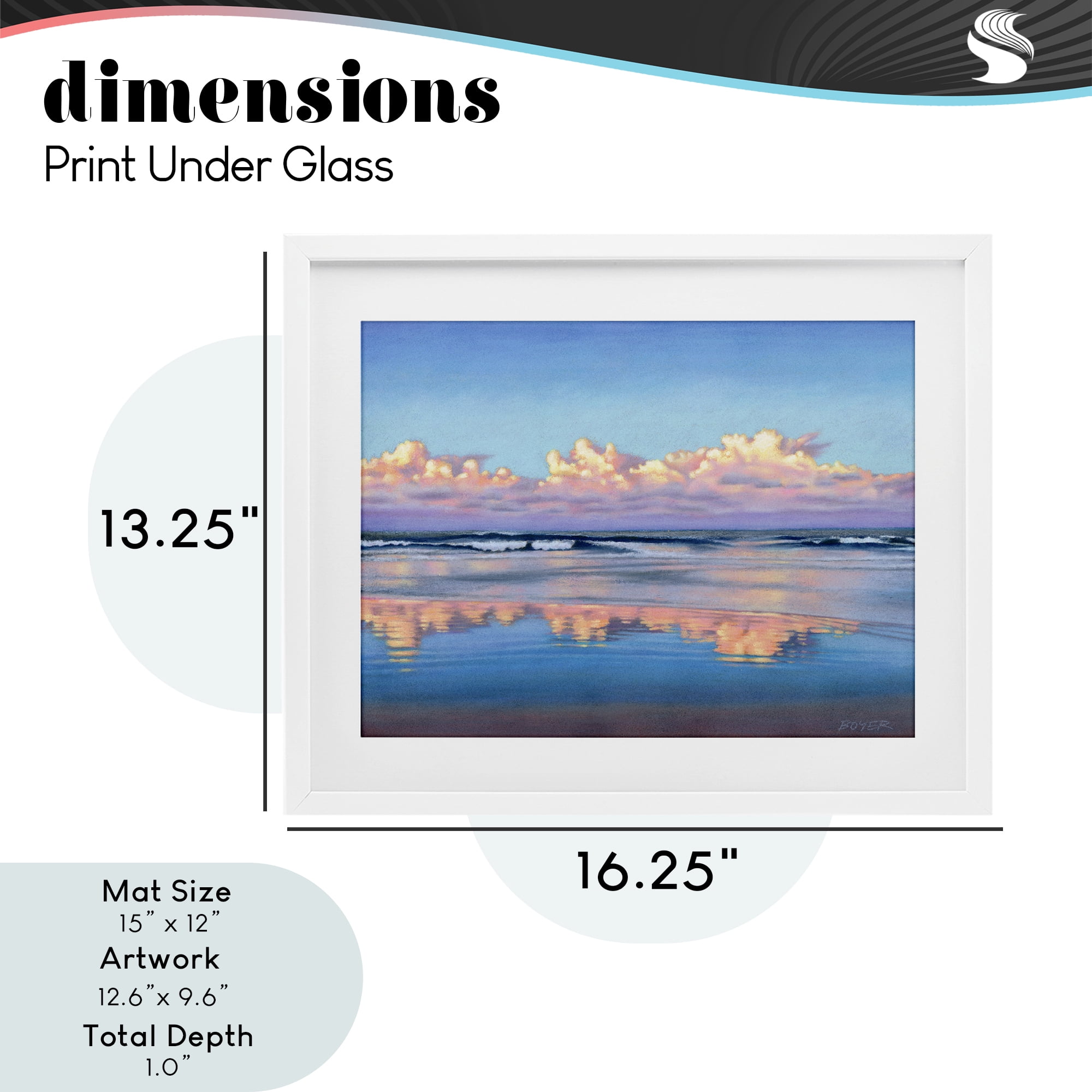 Stupell Industries Cloud Illusions Reflection White Framed Print Under Glass, design by Susy Boyer