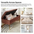 thumbnail image 6 of Tina's Home 45" Velvet Upholstered Storage Bench with Gold Metal Legs for Bedroom, Entryway, Living Room, Burn-Brick, 6 of 9