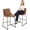 Brown 23 Inch - 2 PCS, variant on 23'' Counter Height Bar Stools Bar Chairs Set of 2 Modern PU Leather Bucket Chairs with Back Soft Foam Filled Metal Frame Bar Stools with Footrest for Pub, Bistro, Kitchen, White