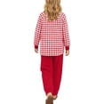 thumbnail image 4 of Xdegoge Tween Girls Pajamas Sets 2 Piece Lounge Soft Long Sleeve Plaid Checkered Top and Jogger Pants Matching Set Comfy Daily Sleepwear Pjs, 4 of 6
