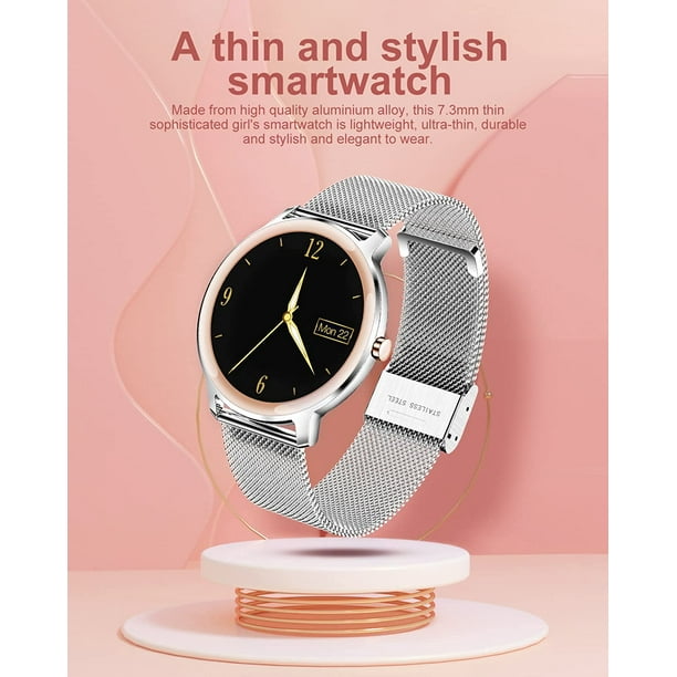 Élégante montre connectée pour femme, légère et confortable