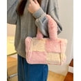 thumbnail image 4 of CoCopeaunts Tote Bag Women Winter Plush Tote Bag Satchel Bag Shoulder Bag Large Grid Crossbody Tote Handbag Cute Soft Hobo Bag 2022, 4 of 6