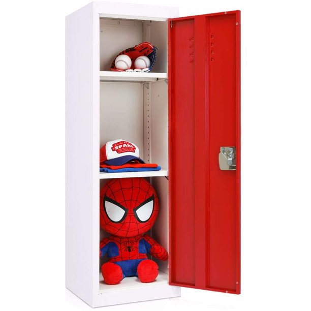 Kids Steel Storage Locker 3 Tier Steel Locker, Metal with Key