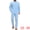 Light Blue, variant on DARING DIVA Men's 2-Piece Linen Long Sleeve Beach Sets Shirt and Pants M White