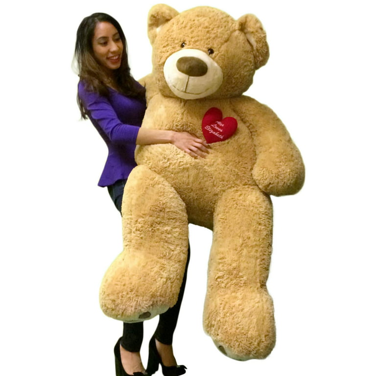 Valentines Day Giant Stuffed Animal 5 Foot Giant Teddy Bear with  Customizable Heart on Chest is with Your Message, Huge Valentine Plushie  Packed in Big Box Ready to Hug 