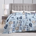 thumbnail image 3 of LNWH Cute Tiger Lion Elephant Blue Pattern Throw Blanket, Fluffy Soft Cozy Bed Flange Plush Blankets, 40"x30", 3 of 8