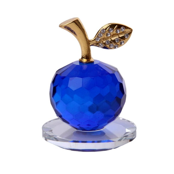 Pisapapeles de manzanas de cristal, figuras coleccionables de manzanas, regalos de la suerte/Grandes 5 cm azul
