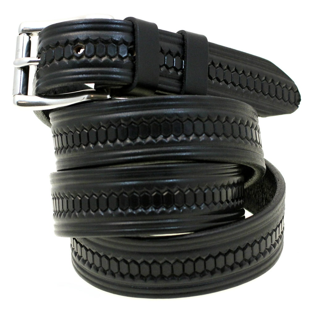 Orion Belt Company - 1 1/4" Black Bridle Leather Belt With Embossing ...