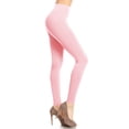 thumbnail image 2 of MOA COLLECTION Women's Solid Color Basic Soft Comfy Elastic Waistband High Waist Leggings, 2 of 4