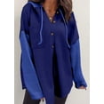 thumbnail image 2 of Sudadera SHEWIN Oversized para mujer, holgada, con capucha, azul marino, 2 of 4