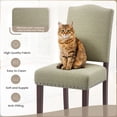 thumbnail image 6 of EOP Upholstered Dining Chair Set of 2, Wood Legs Parsons Chairs with Nailhead Trim Vintage Design for Kitchen Dining Room, Camel, 6 of 9