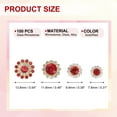 thumbnail image 2 of Uxcell Sew on Rhinestones Crystals, Flower Rhinestones Glass Gems Metal Base for DIY Craft Clothes Decoration Gold/Red, 2 of 7