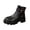 Black, variant on Willtoo Ankle Boots For Women Fall Winter Fashionable Chunky Shoes Low Heel Round Toe Side Zipper Casual Boots