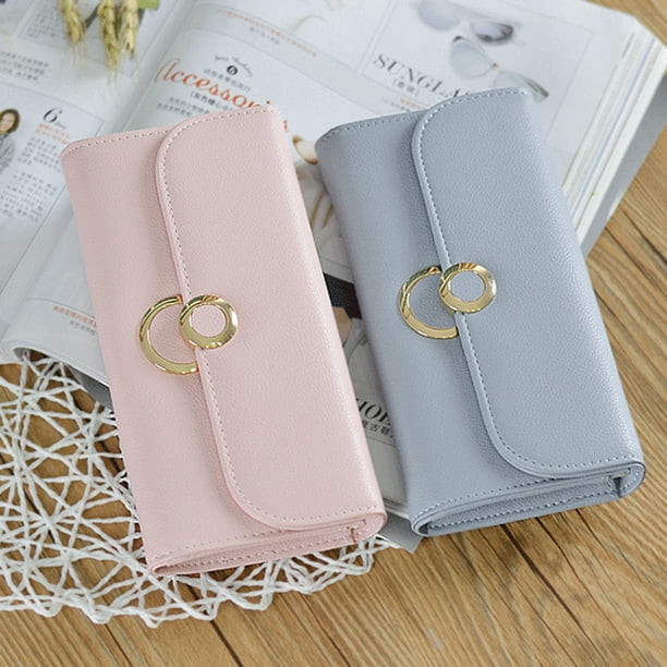 Carteras Para Mujer Bolso De Mano De Cuero PU Suave Cartera Para Mujer Tarjetero Para Mujer Chicas Azul Baoblaze Bolso de senora Card Holder Case Walmart en linea