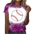 thumbnail image 1 of Camisas de Mujer Casual Impreso Cuello Redondo Manga Corta Superior, Blusa de Moda para Uso Diario Y de Fiesta, 1 of 4