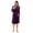 Purple, variant on Turquaz Linen Women’s Fleece Shawl Collar Soft Plush Knee Length Spa Robe (Purple, S)