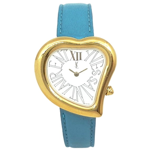 Pre-Owned YVES SAINT LAURENT Yves Saint Laurent Quartz Watch, Heart Shape, Stainless Steel 04F...