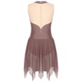 thumbnail image 4 of Doomiva Womens Shiny Rhinestone Sleeveless Figure Skating Dance Dress Ballet Leotard Dancewear Brown XXL, 4 of 7
