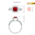 thumbnail image 4 of ANGARA Natural Twisted Rope Cushion Ruby Halo Ring in 14K White Gold for Women (Size-6mm) | July Birthstone, Birthday, Anniversary, Jewelry Gift for Women | Natural Ruby Ring, 4 of 8