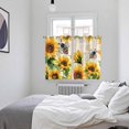 thumbnail image 4 of Sunflower Bee Kitchen Curtains 63 Inch Length, Yellow Botanical Vintage Rose Floral Spring Grommet Top Bedroom Living Room Curtains, Light Filtering Cafe Curtain Drapes 2 Panels Set 104''x63'', 4 of 9