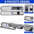 thumbnail image 2 of Funda Pool Cue Jaffzora 2x2 gris suave con correas, 2 of 7