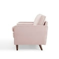thumbnail image 6 of Loveseat Sofa, Velvet, Pink, Modern Contemporary Urban Design, Living Lounge Room Hotel Lobby Hospitality, 6 of 9