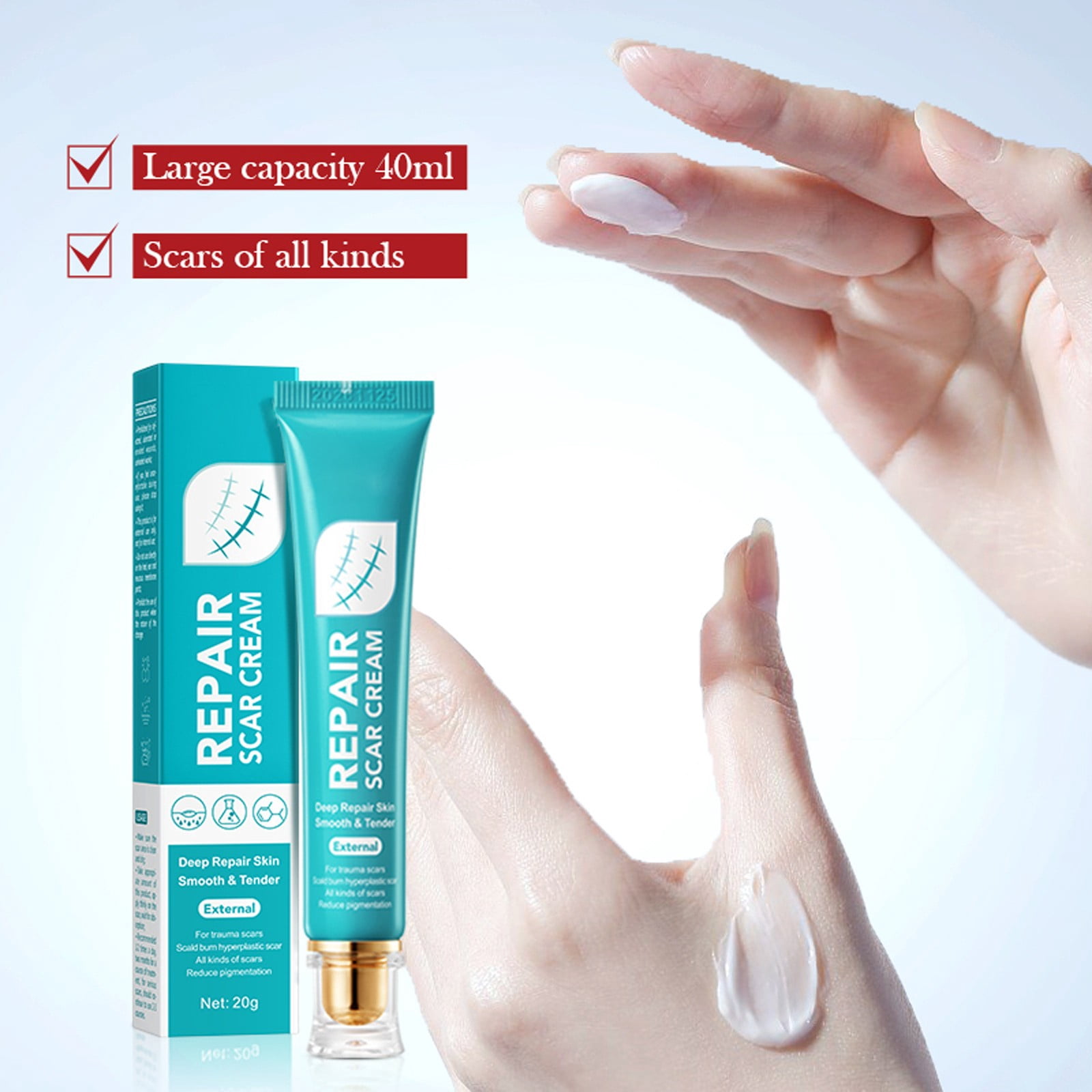 Scar Cream for Cream New And Old Hypertrophic Keloids Caused By General Trauma Burns Reduction Enhance Skin Smoothness All Skin Types Medical 20g