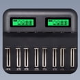 thumbnail image 2 of Cargador de batería recargable - Cargador de batería de 8 bahías AA AAA C D para baterías recargables con puerto USB 2A, entrada tipo C, cargador de batería rápido, 2 of 5