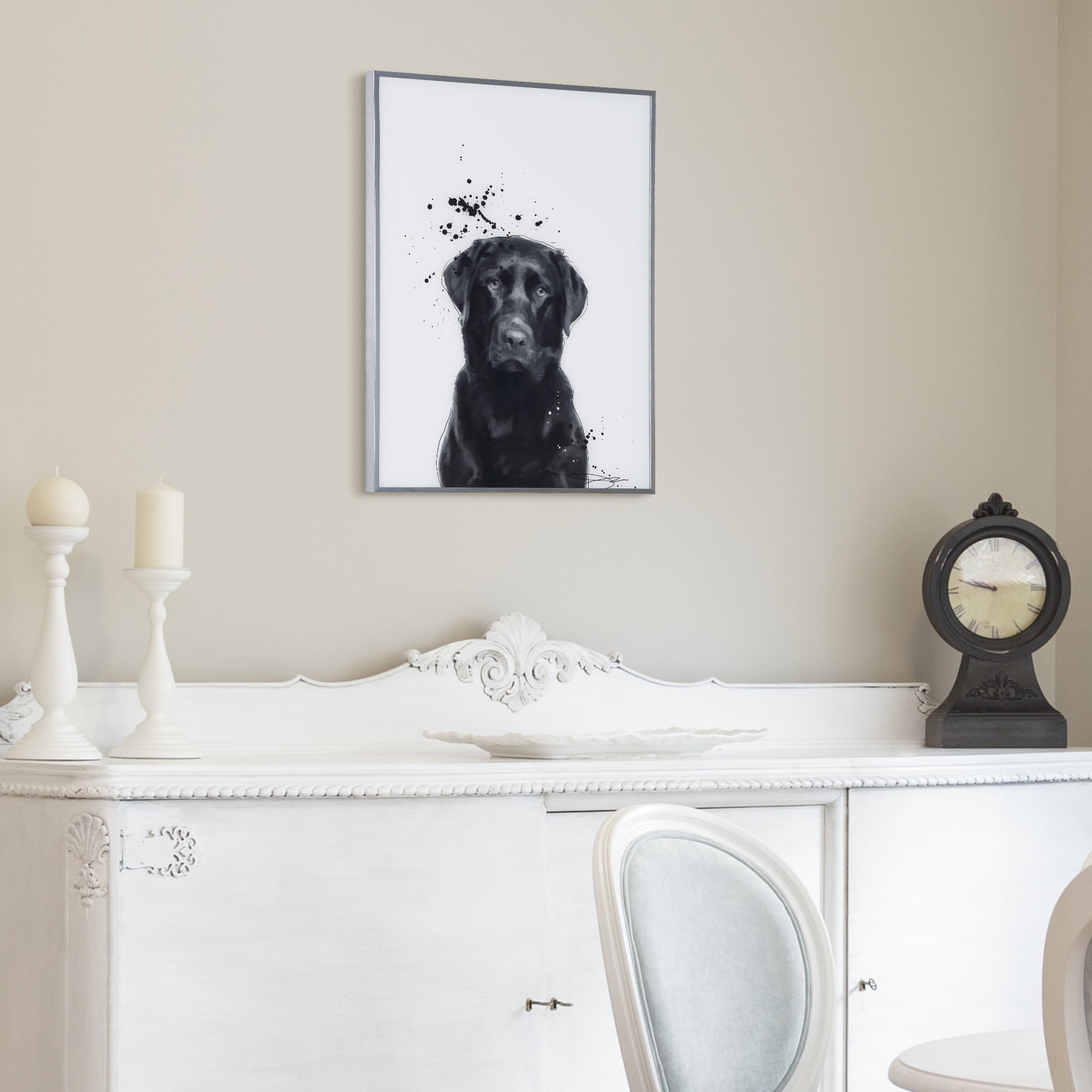 Empire Art Direct Labrador Retriever Black and White Pet Paintings on  Printed Glass Encased with a Gunmetal Anodized Frame AAGB-JP1037-2418 - The  Home Depot